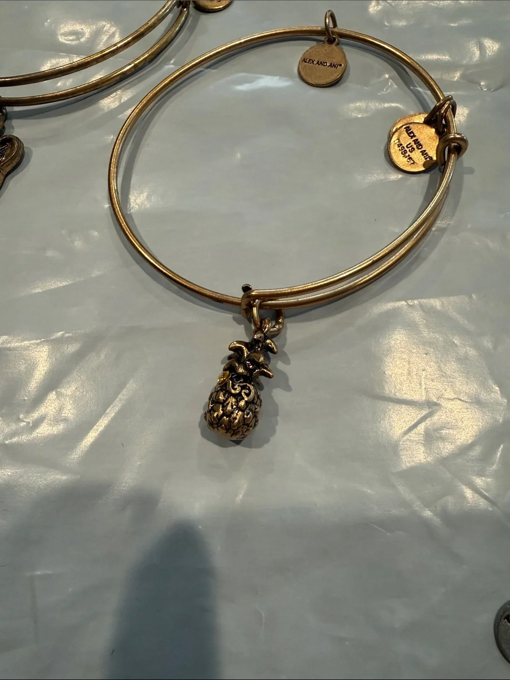 Alex and Ani Mixed Metal Charm Bangle Set  of 9 bracelets in Gold silver copper